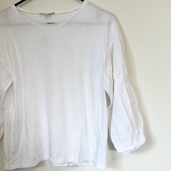 NWT Madewell White Puff-Sleeve Drop-Shoulder Knit Top - Extra Small - Picture 5 of 13